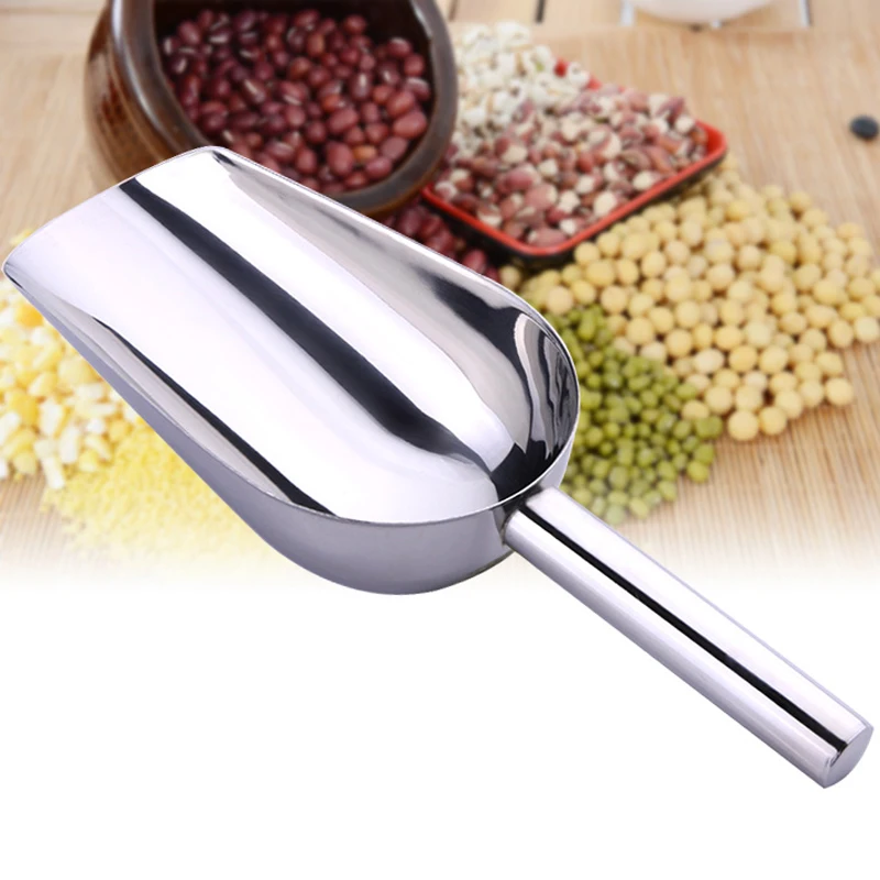 1pcs Aluminum Alloy Bar Candy Scoop Shovel Scoop Round Bar Pub Home Ice Cubes Spice Candy Flour Nut Scoop Spoon Wedding Buffet