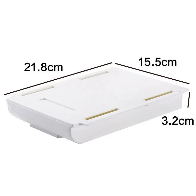 Self Stick Pencil Tray Desk Table Storage Drawer Organizer Under Desk Stand Self-Adhesive Under-Drawer Stationery Storage