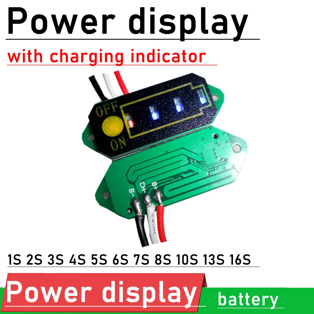 

lithium battery Power display charging indicator Flashing FOR 1S 2S 3S 4S 6S 7S 12V 24V 36V 48V 60V Li-ion Lifepo4 lead-acid BMS