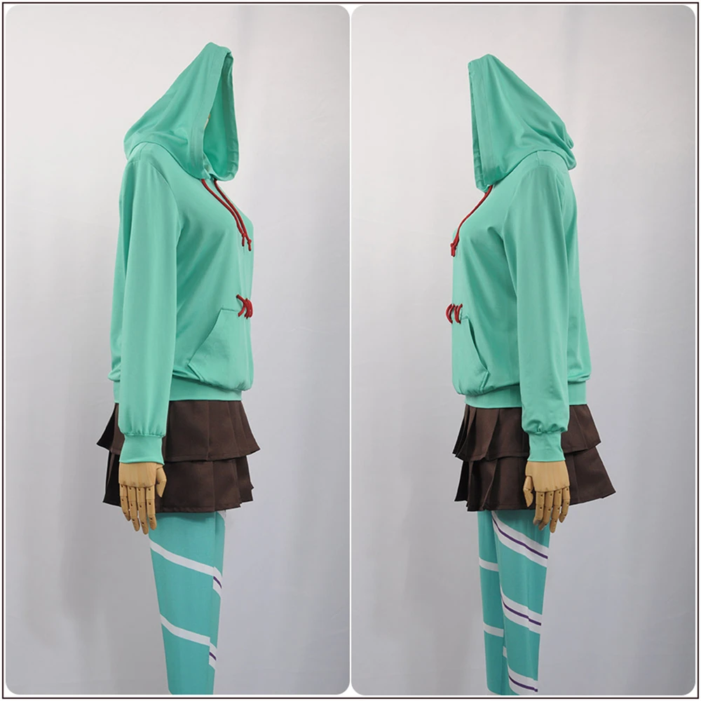 thumbnail image 5 of Disfraz de Halloween de Ralph, disfraz de Vanellope Von Schweetz, juego de Anime, sudaderas con capucha, falda, uniforme, traje con medias para niña y mujer, 5 of 5