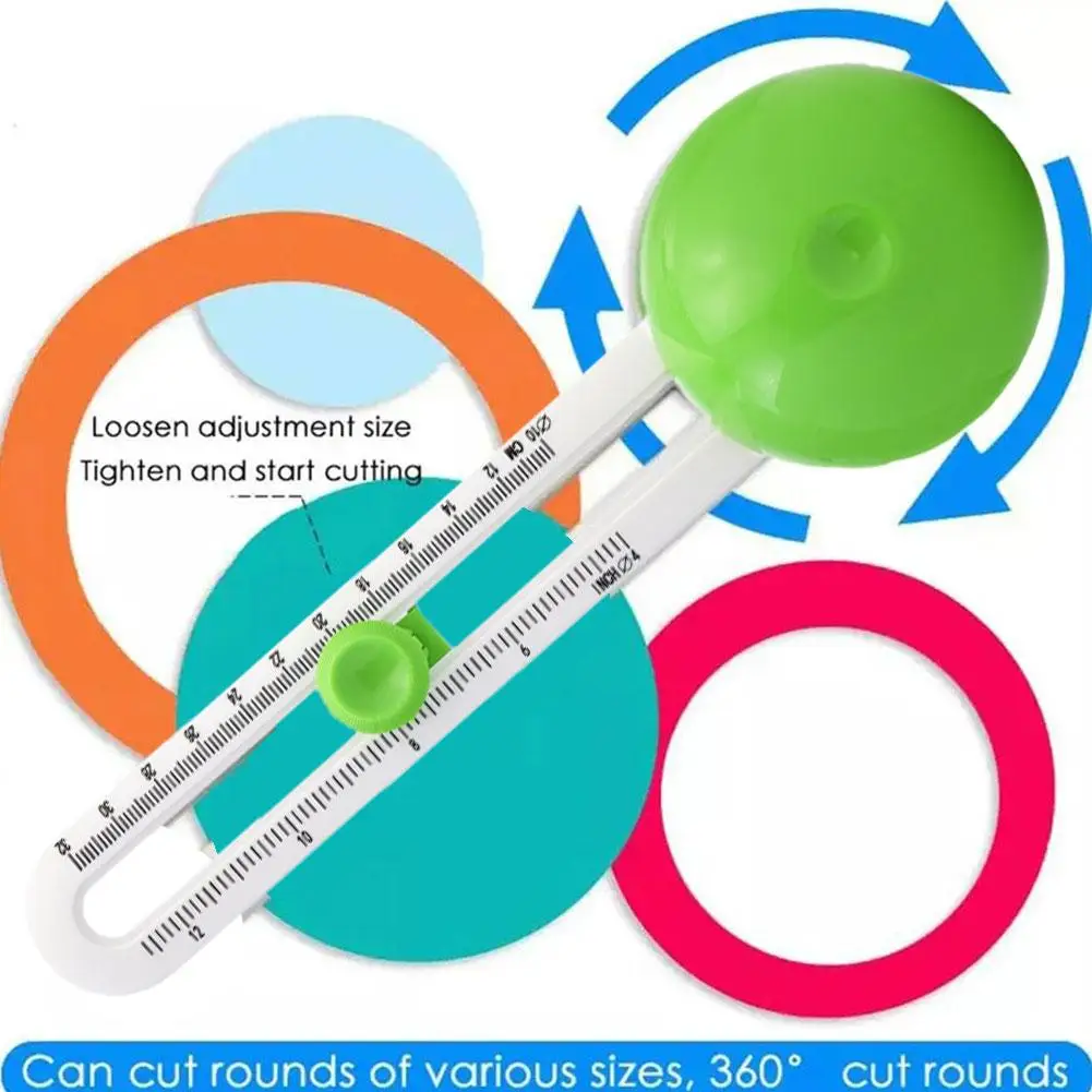 

Simple Plastic Round Cutting Knife Green Model Compass Circle Circular Cutter For Paper Scrapbooking Cards Cutting Tools Z6V7