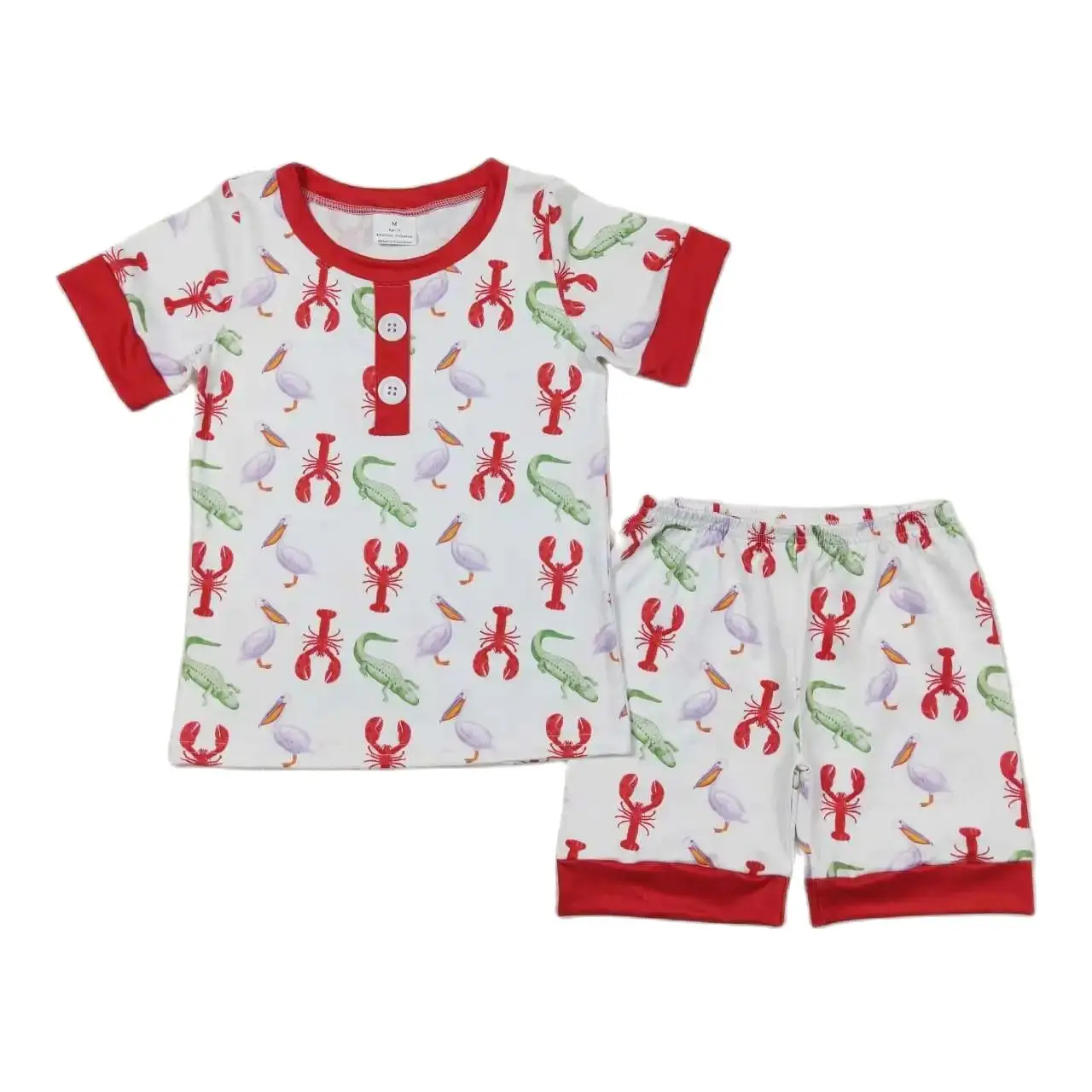 

Wholesale Summer Children Kids Pajamas Short Sleeves Crawfish Shirts Infant Sleepwear Set Shorts Matching Baby Boy Girl Outfit