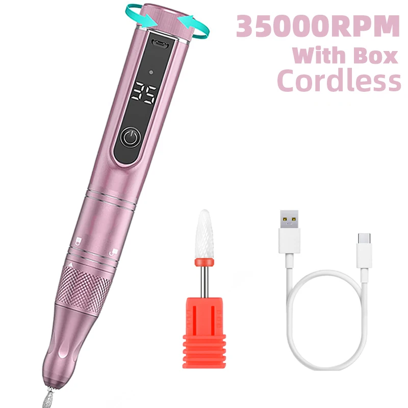 10000RPM Pro Drill with LCD & Light Cordless Manicure Tool