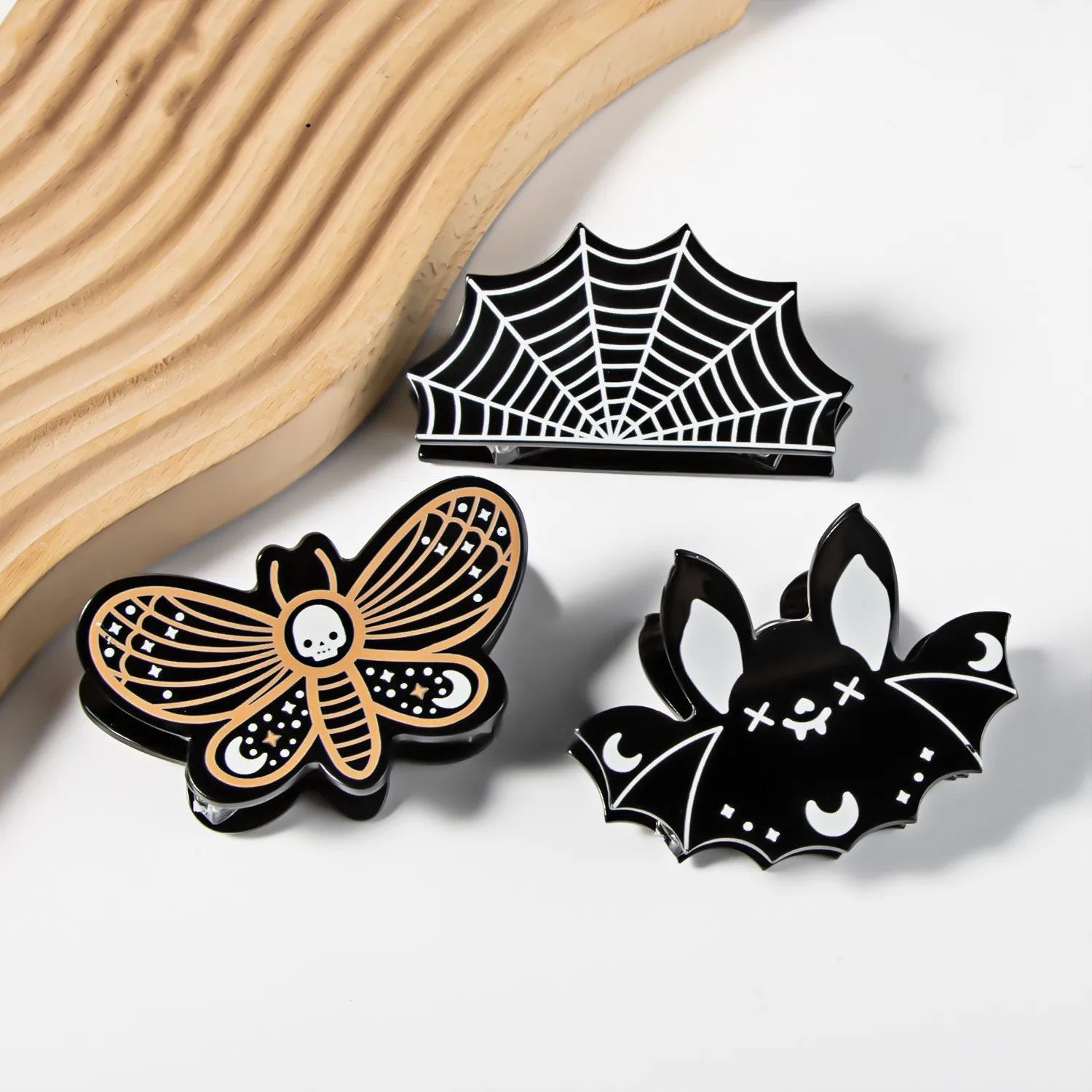 Creative Lovely Halloween Hair Claws Spider Web Butterfly Bat Pumpkin Acrylic Hair Clips for Girls Hair Accessories for Women creative lovely carton leave message memos memo pad 5pcs free shipping