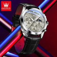 OLEVS 3609 montre pour hommes mode calendrier étanche lumineux mâle horloge à main chronographe Phase de lune Quartz homme d'affaires montres 2