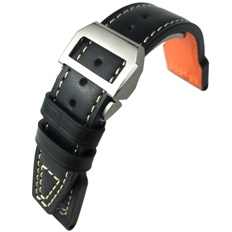 

20mm 21mm 22mm Calfskin Leather WatchBand for IWC IW327004 IW377714 Big PILOT Accessories Folding Buckle