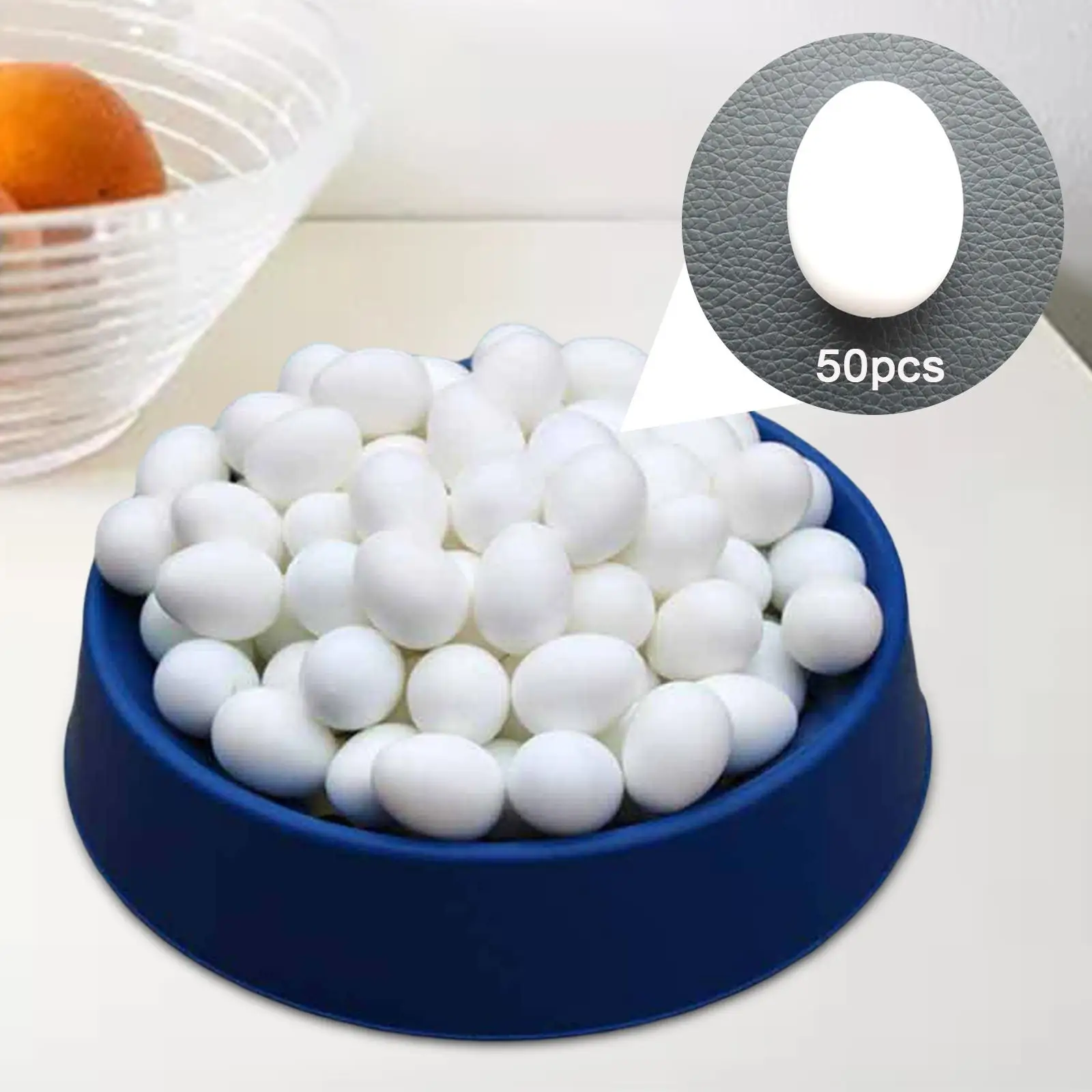 

50Pcs Artificial False Eggs Hatching Supplies White