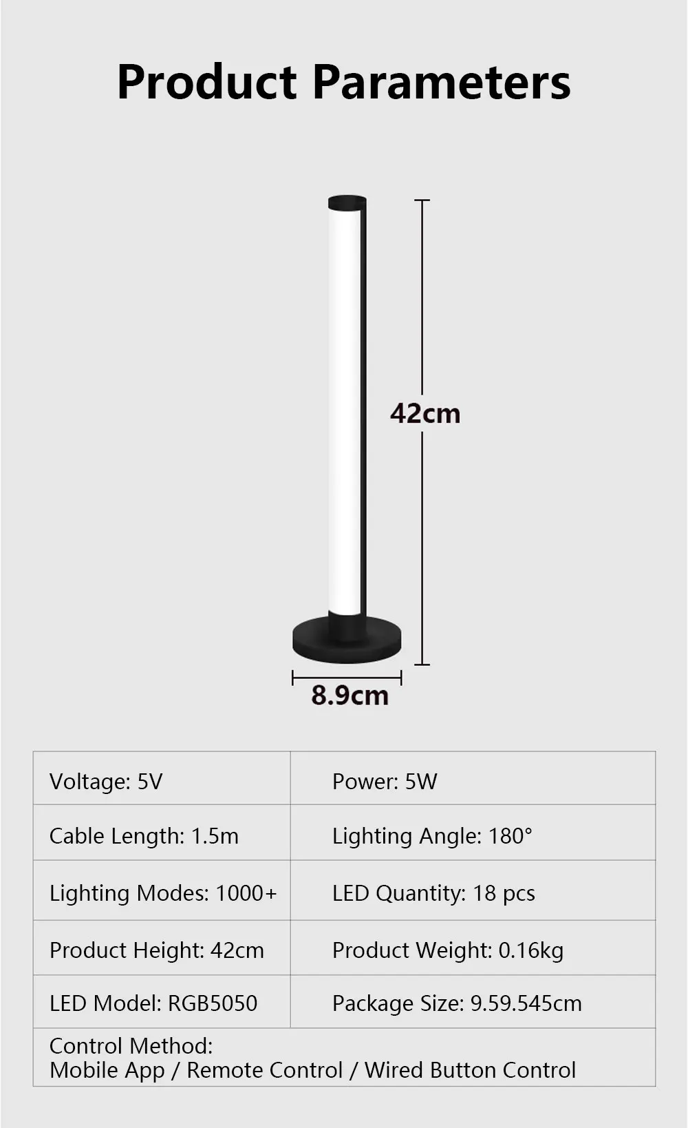 Smart RGB LED Floor Lamp Dual Use – App & Remote Control, Music Rhythm Sync Color Changing Ambient Light for Gaming Setup, Bedroom & Home Decoration