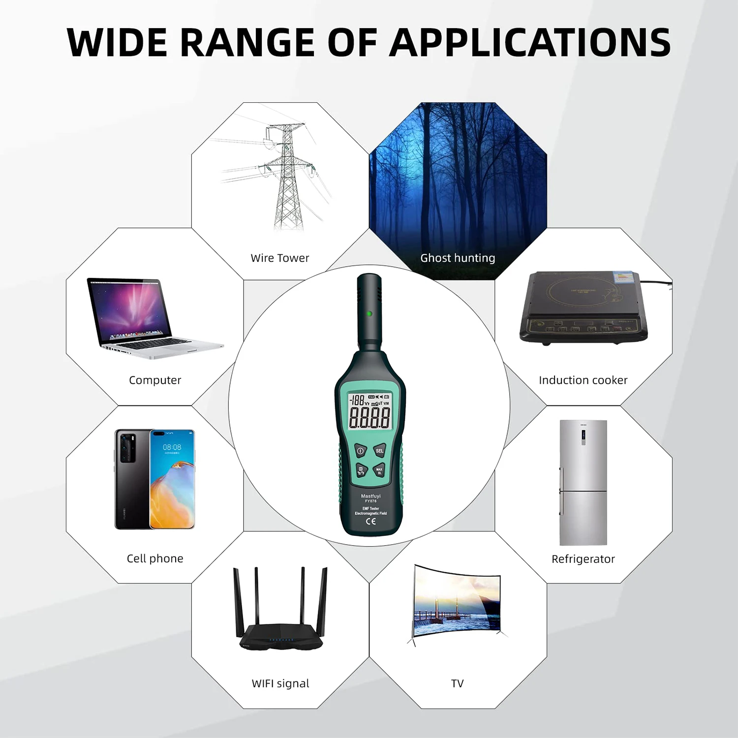 Radiation Detector Emf Meter Tester Geiger Counter-Household Radiation Dosimeter Nuclear Detector Geiger Emf Meter Electromagnetic Search Tools