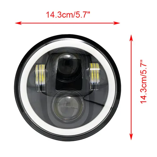 5.75 인치 LED 헤드 라이트 프로젝터 헤일로 링 H4 오토바이 5 3/4 "DRL 턴 시그널, 할리 스포스터 다이나 아이언 883 트라이엄프 램프 3