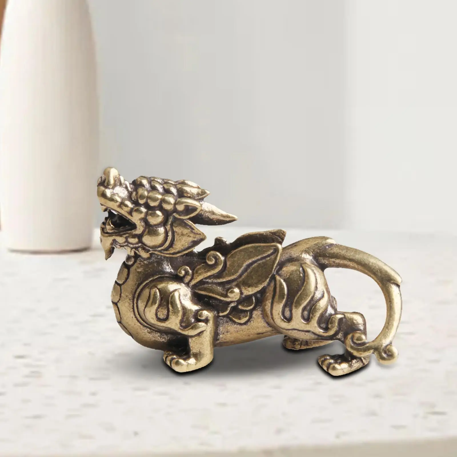 Chinese Feng Shui PiXiu/PiYao-beelden trekken rijkdom en geluk aan, welvaartsbeeldje, puur messing decor voor thuis en op kantoor 1007 (maat: klein Chinese Feng Shui PiXiu/PiYao-beelden trekken rijkdom en geluk aan, welvaartsbeeldje, puur messing decor voor thuis en op kantoor 1007 (maat: klein