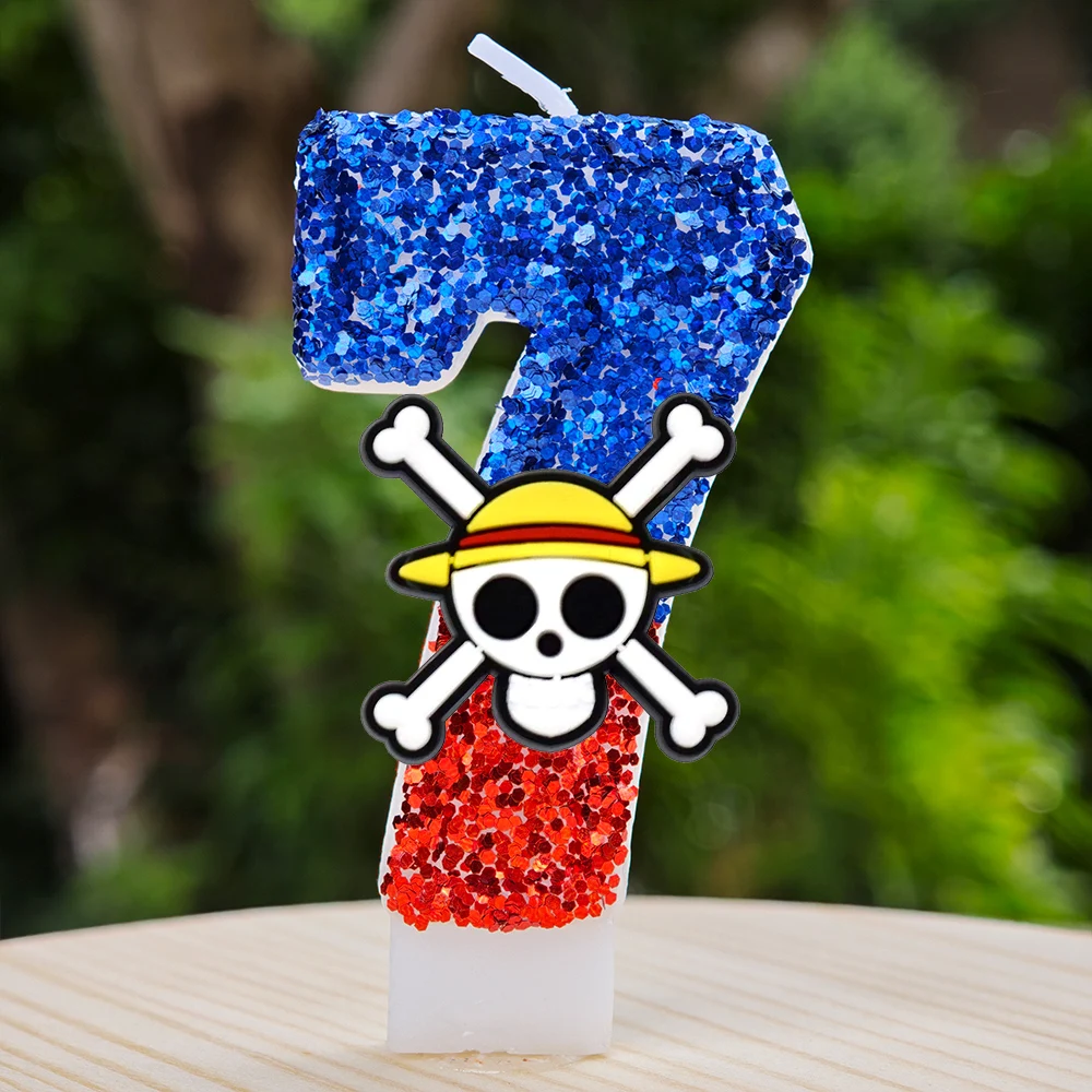 Beliebte One Piece Themen-Kerze Nummer 0-9 Luffy-Kerze Kuchendekoration Geburtstagsparty für Kinder Babyparty Spielzeug Geschenke – Detail 9