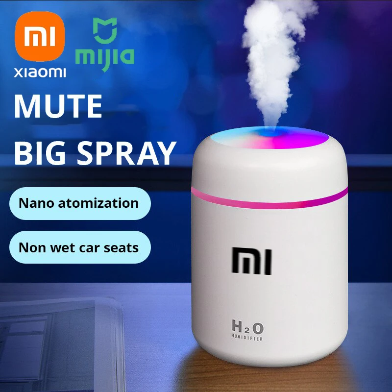 

Xiaomi Mijia USB Mist Sprayer Portable 300ml Electric Air Humidifier Aroma Oil Diffuser with Colorful Night Light for Home Car