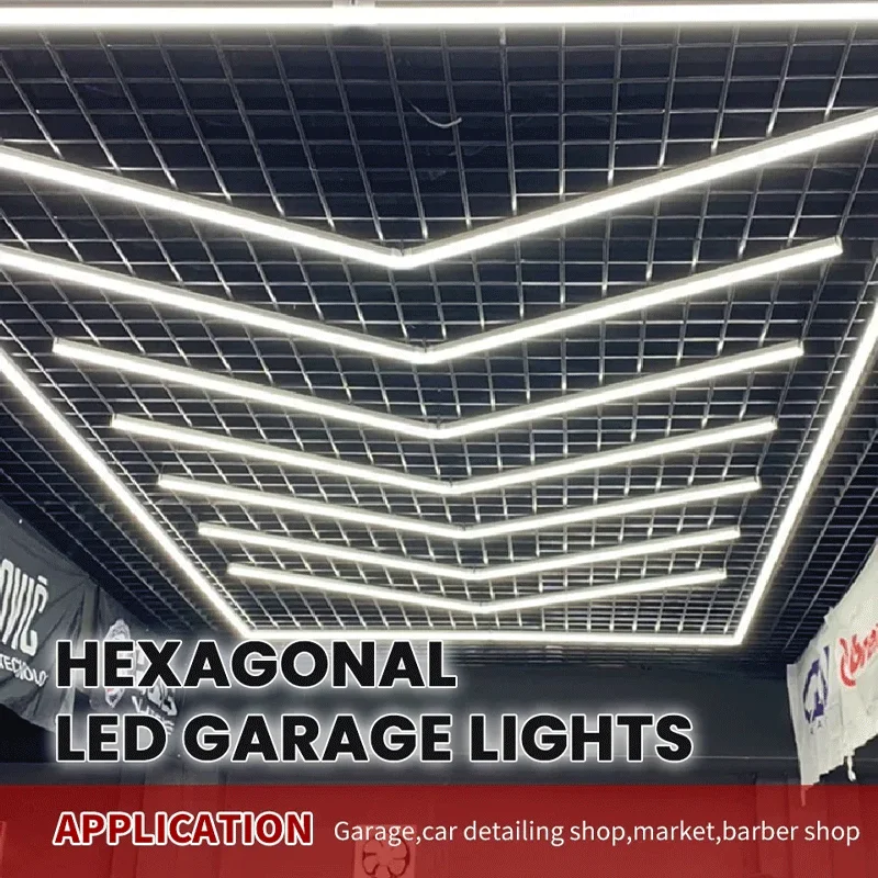 GNIUBBDB Sechseckige LED-Garagenleuchte - 6500K, Superhell