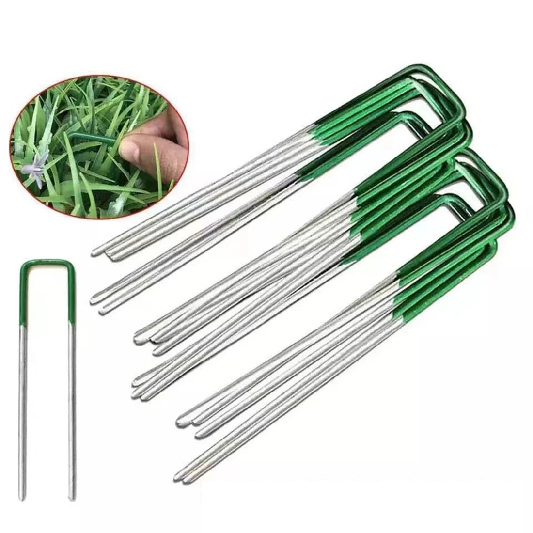 

10PCS U-Shaped Fixing Nail Steel Garden Pile Turf Safety Nails For Fixing Weed Fabric Landscape Anti-bird Mesh Net