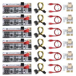 Riser 012 PCI E Riser – carte graphique VER012 PCI Express 1X à 16X, extension pour minage, 6 pièces 
