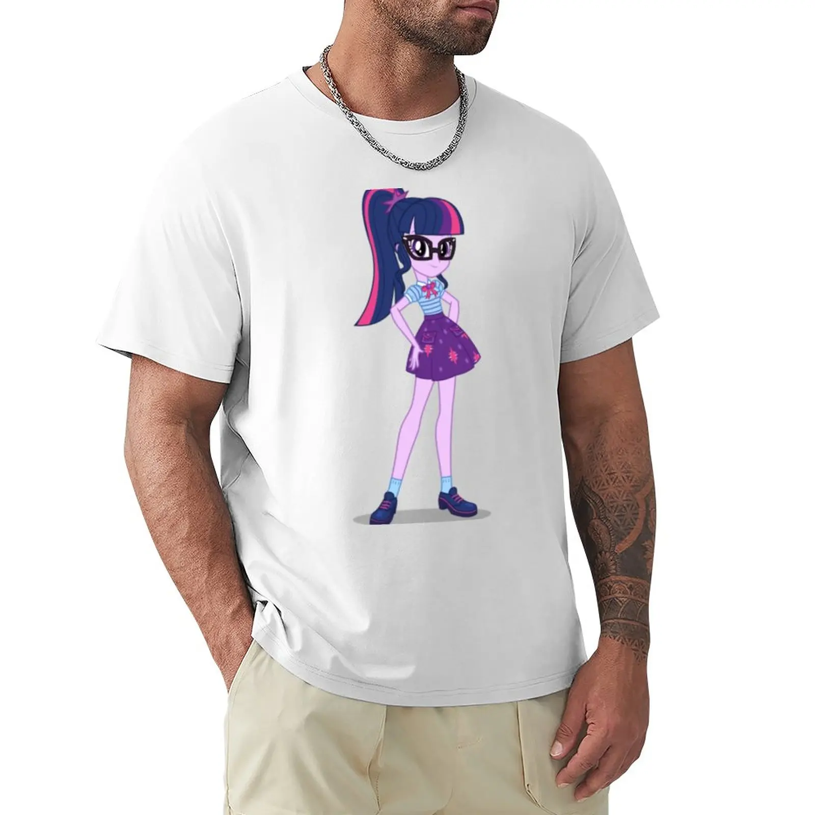 Twilight Sparkle - Equestria Girls T-Shirt Customizeds Anime Mens T-Shirt