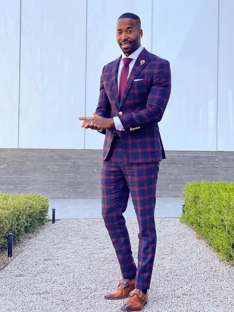 Abito Scozzese Vestito Uomo Stile Inglese Abito Elegante Uomo In