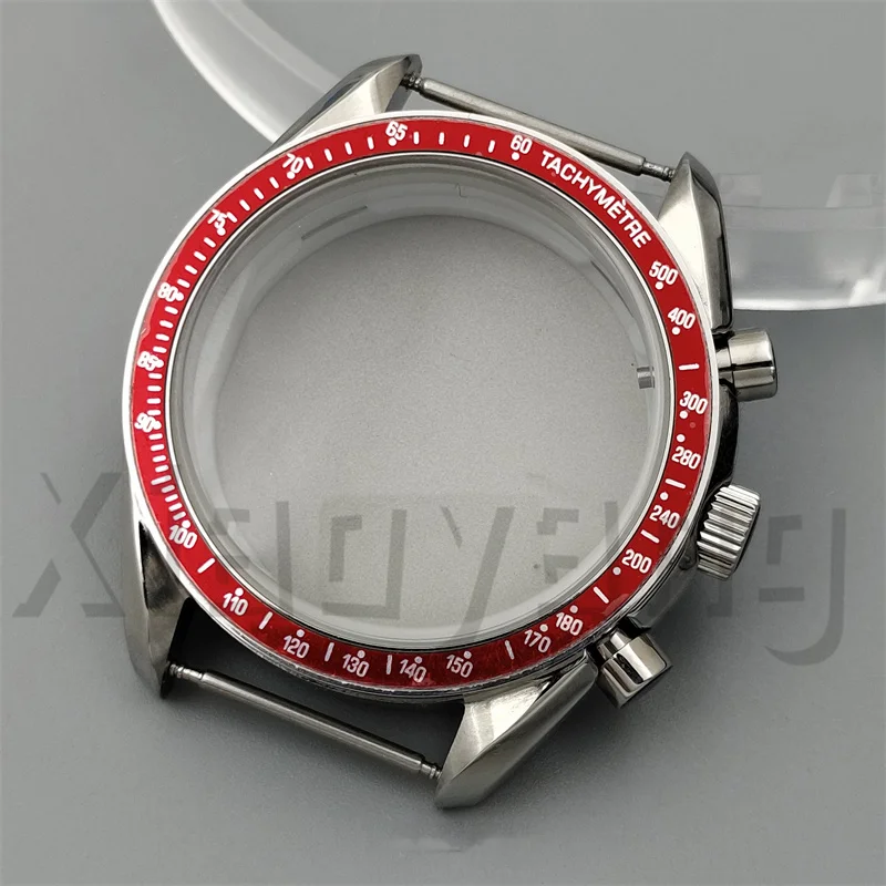 Silver Watch Case with Blue, Green, and Black Insert and Coated Glass - Quartz Chronograph Movement, Steel Bracelet, 40mm