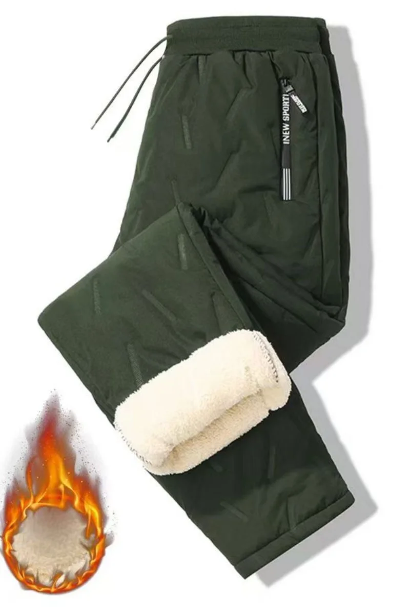Dicke Baumwollhose in europäischer Größe mit Kaschmir für kalte und Freizeitkleidung für Herren, Ultraschall-Baumwollhose in mehreren Farben erhältlich