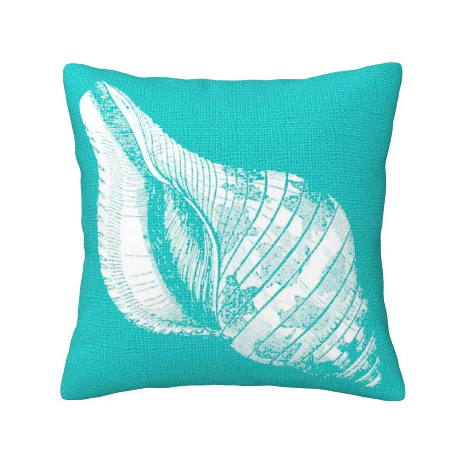 Aqua Blue With White Shell Fashion Sofa Throw Pillow Cover Federa Sea Blue Seacoam Ocean Blue Aqua Turchese Seashell