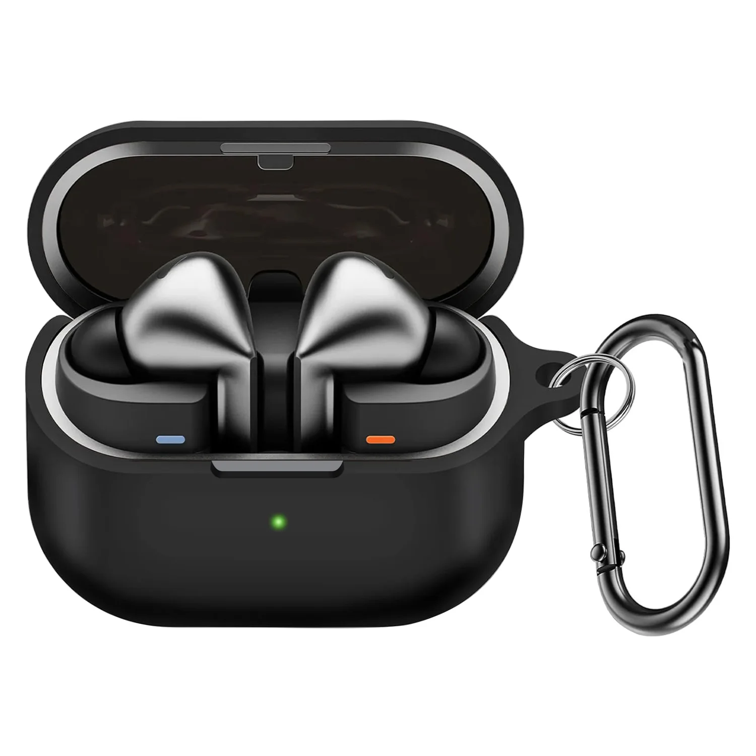 Silicone Shockproof & Dust-proof Earbuds Case with Keychain