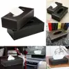 NEW Black Leather Tissue Box Holder Cover Dispenser Grey Toilet Bathroom Home Fancy Design 3