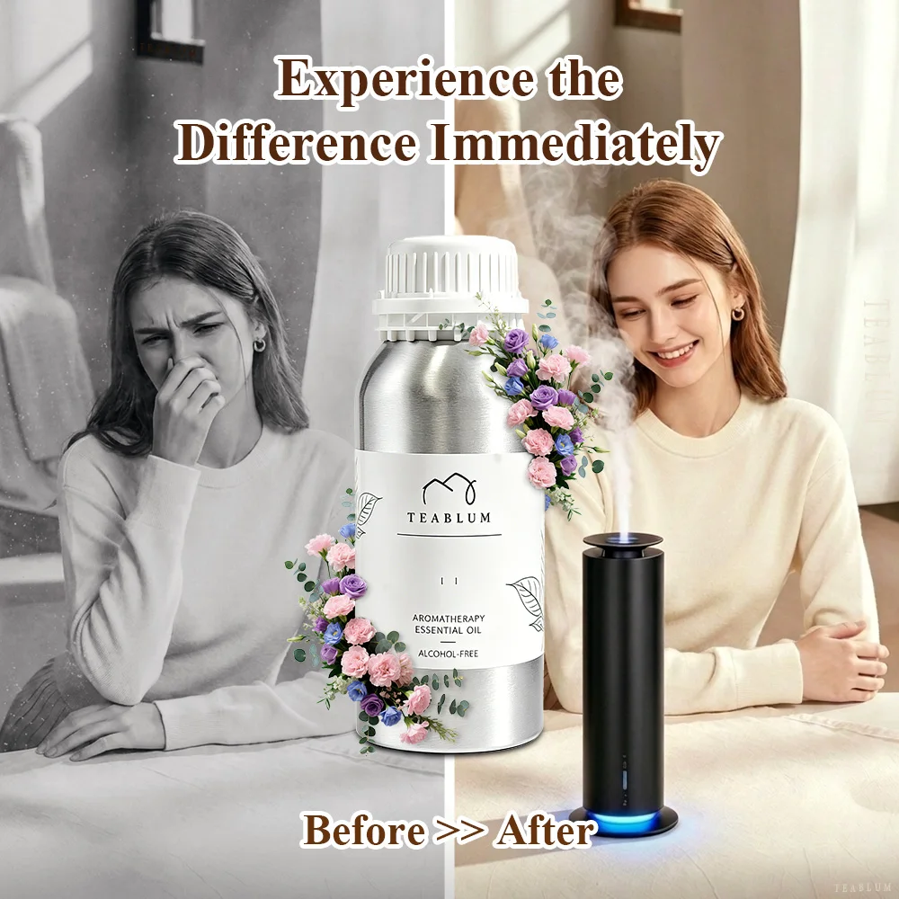 TEABLUM 500ML Aromatic Hotel Essential Oil Hotels Home Air Freshener Pure Plant Essential Oil Alcohol Free for Electric Diffuser 2
