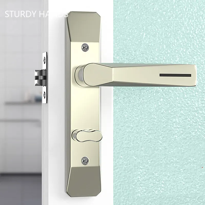 Modern-Indoor-Door-Handle-Lock-Stainless-Steel-Bathroom-Door-Locks-Single-Tongue-Three-Bar ...