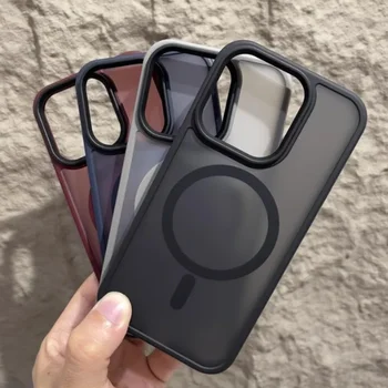 Matte Magnetic Original Phone Case For iPhone Air 17 16 15 14 12 11 13 Pro Max Plus For Magsafe Wireless Charging Protect Cover 1
