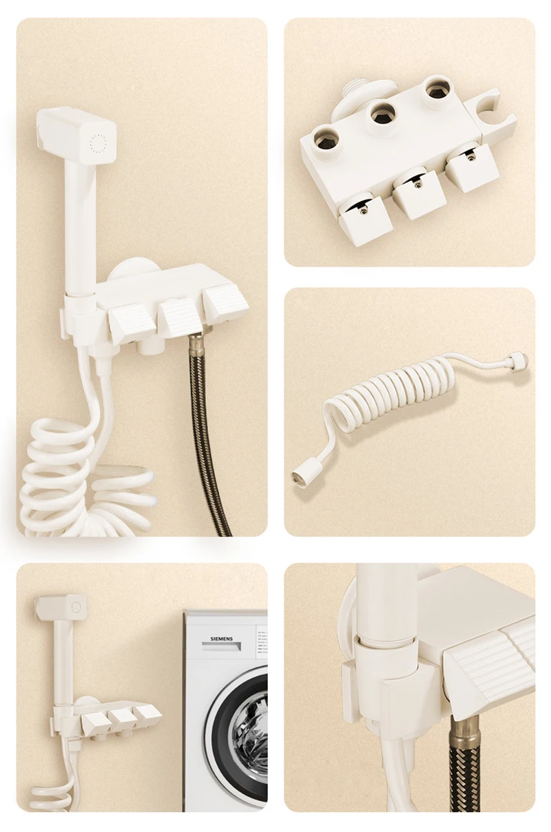 Description Picture 3 of itemHand Held Bidet Sprayer Douche Toilet Kit Bidet Faucet Black Brass Square Shattaf Shower Head Copper Valve Set Jet Bidet Faucets