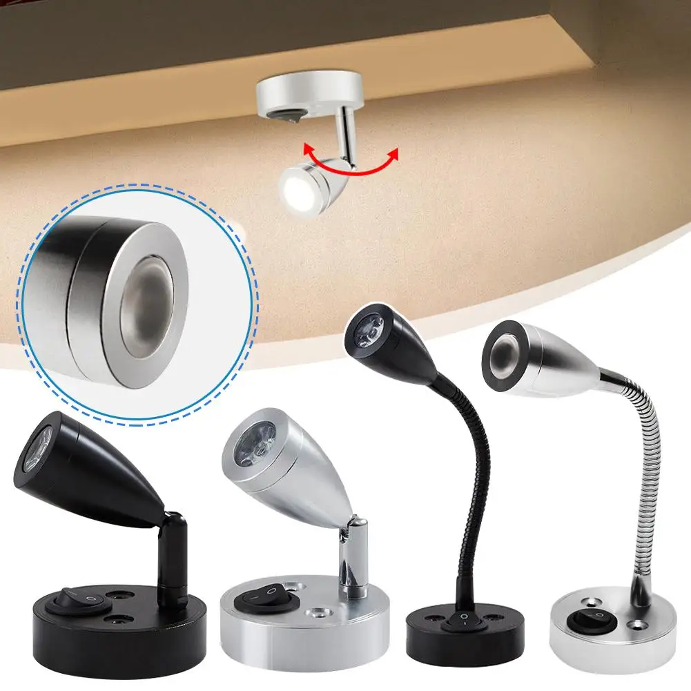 

RV Reading Light LED Bedside Lamp Rotatable Universal Van RV Hose Lamp Boat Spot Interior Accessories Lights Camper D3G4
