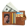 Women's RFID Blocking Leather Small Compact Bi-fold Zipper Pocket Wallet Card Case Purse with id Window 6