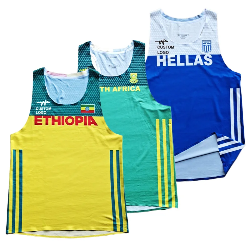 2022 ETHIOPIA South Africa HELLAS Team Man Fast Running Net Breathable Vest  Speed Athlete Track Field Singlet Customizable Logo - AliExpress