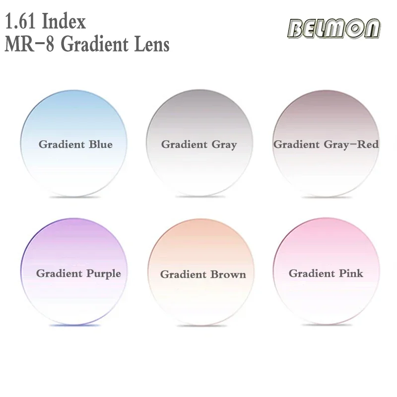 1.56 1.61 1.67 Prescription Tinted Dyeing Series CR-39 Resin Optical Glasses Lenses Myopia Hyperopia Sunglasses Lens for 2 pcs