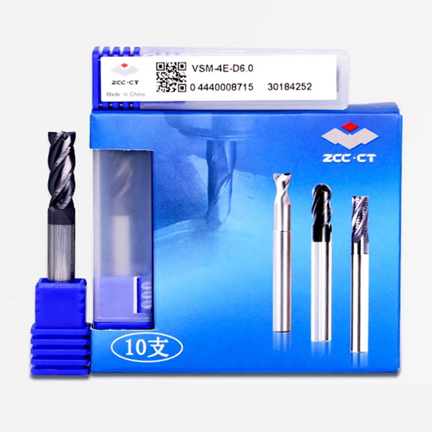 VSM-4E-D4.0/VSM-4E-D5.0/VSM-4E-D6.0/VSM-4E-D8.0/VSM-4E-D10.0 VSM-4E ZCC.CT 4 Flute Unequal Tooth Pitch Flat end mills 1PCS/BOX