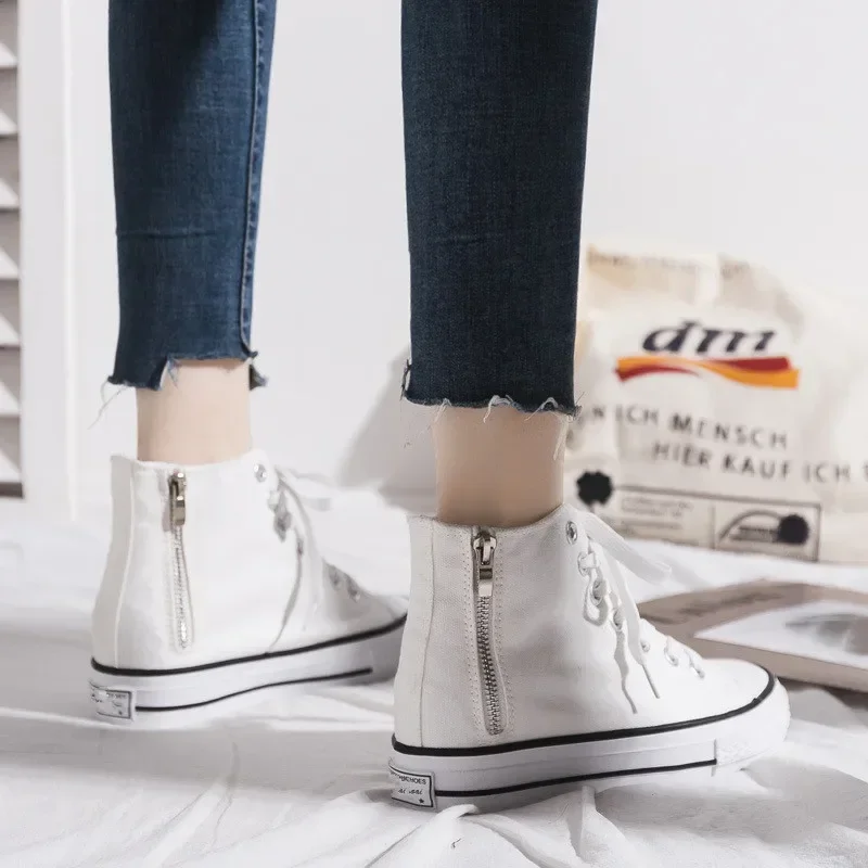 New Arrival Women Hidden Heel Platform Wedge Canvas Shoes Outdoor