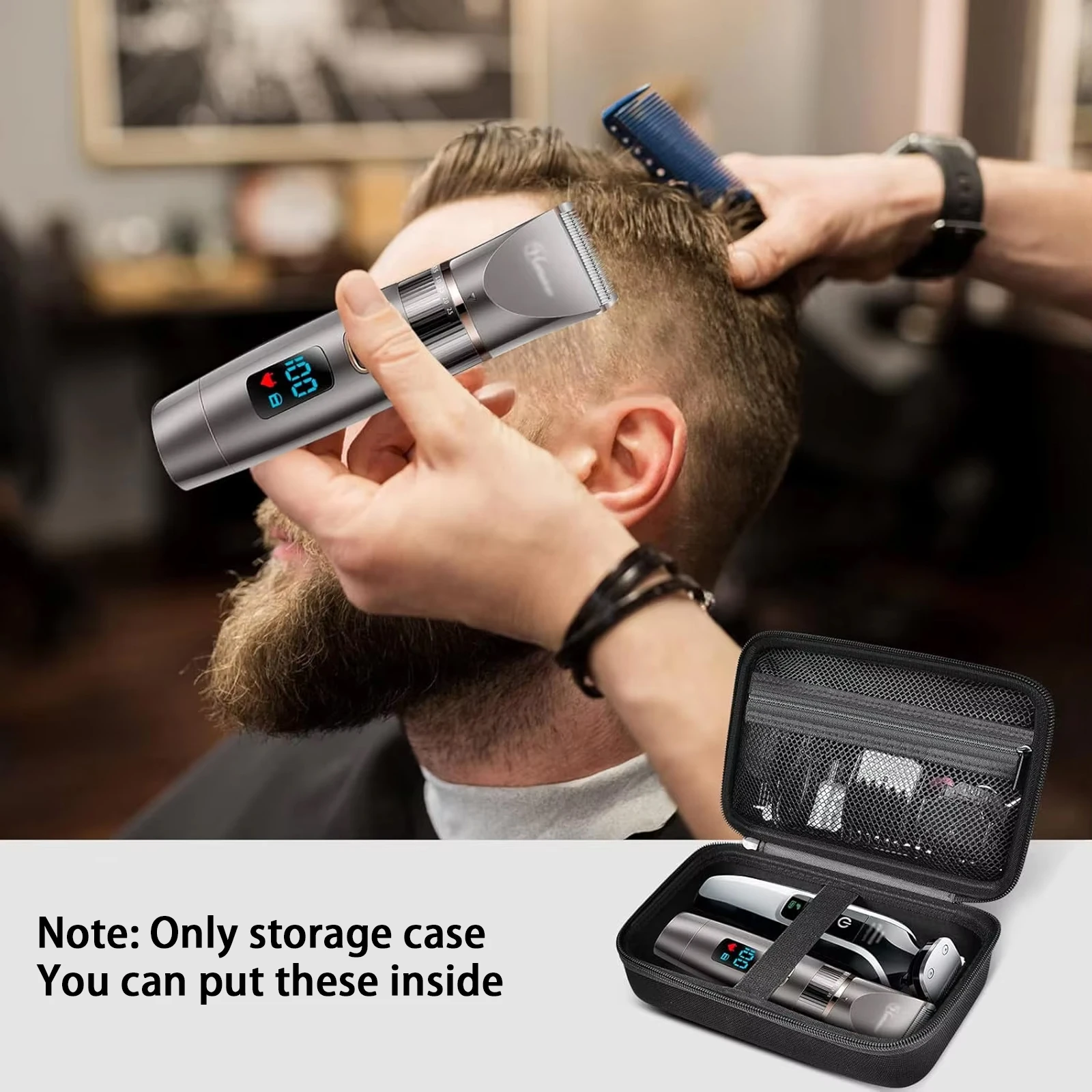 Case Compatible with Hair Clipper Barber Trimmer Travel Storage Organizer for T Finisher Liner and Other Grooming Kit