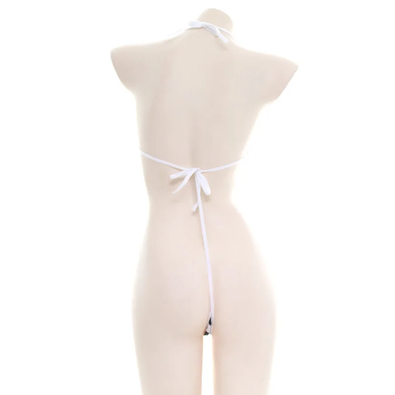 Exotic Porno Costumes Sexy Lingerie Set Cow Color Bodysuit + Stockings G-string Erotic Underwear Apparel Three-point Bikini 2026 - 4