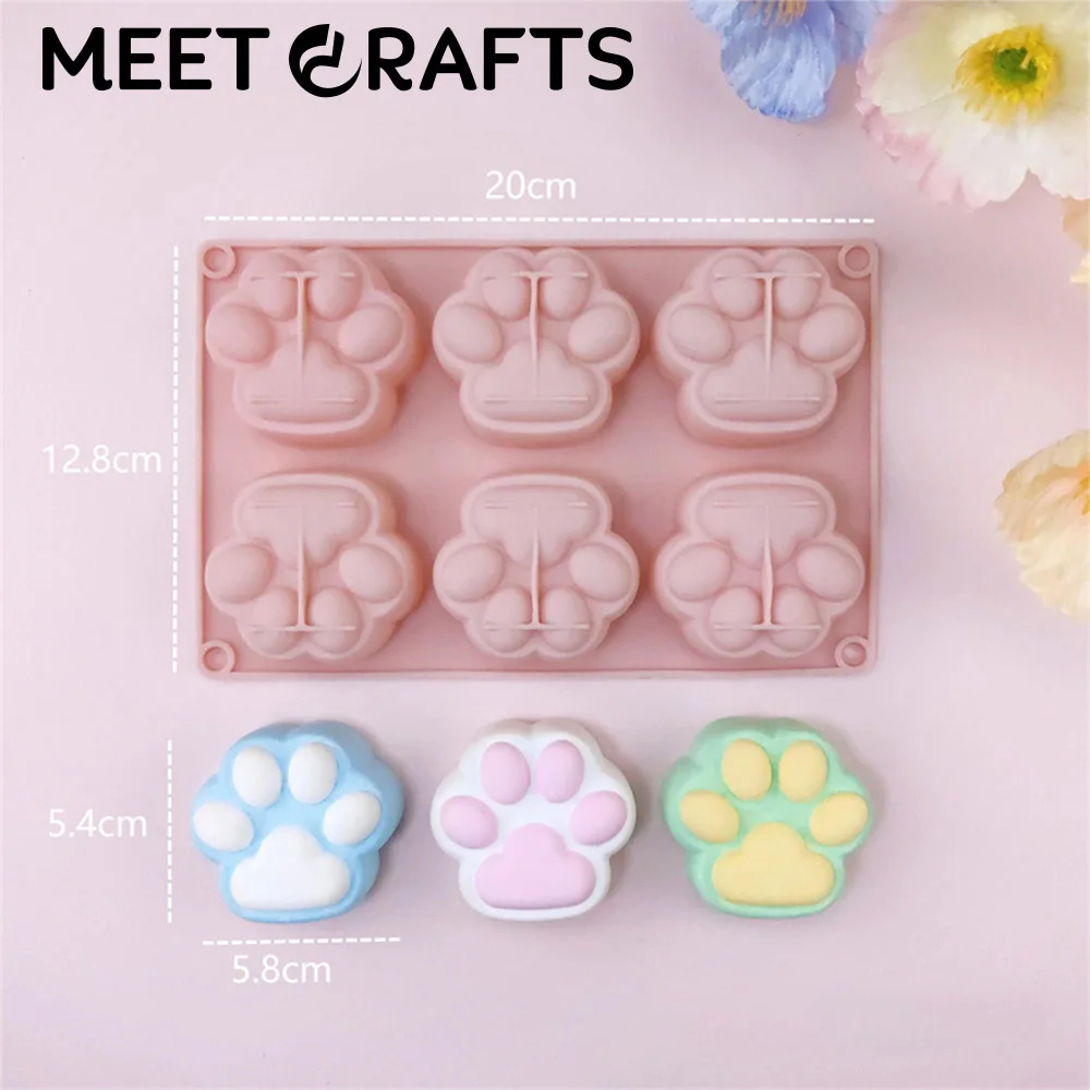 

Meetcrafts Silicone Mold Cat Claw Paw Shape 3D DIY Handmade Soap Candle Mould for Confeitaria Cake Decoration Decompression Toys