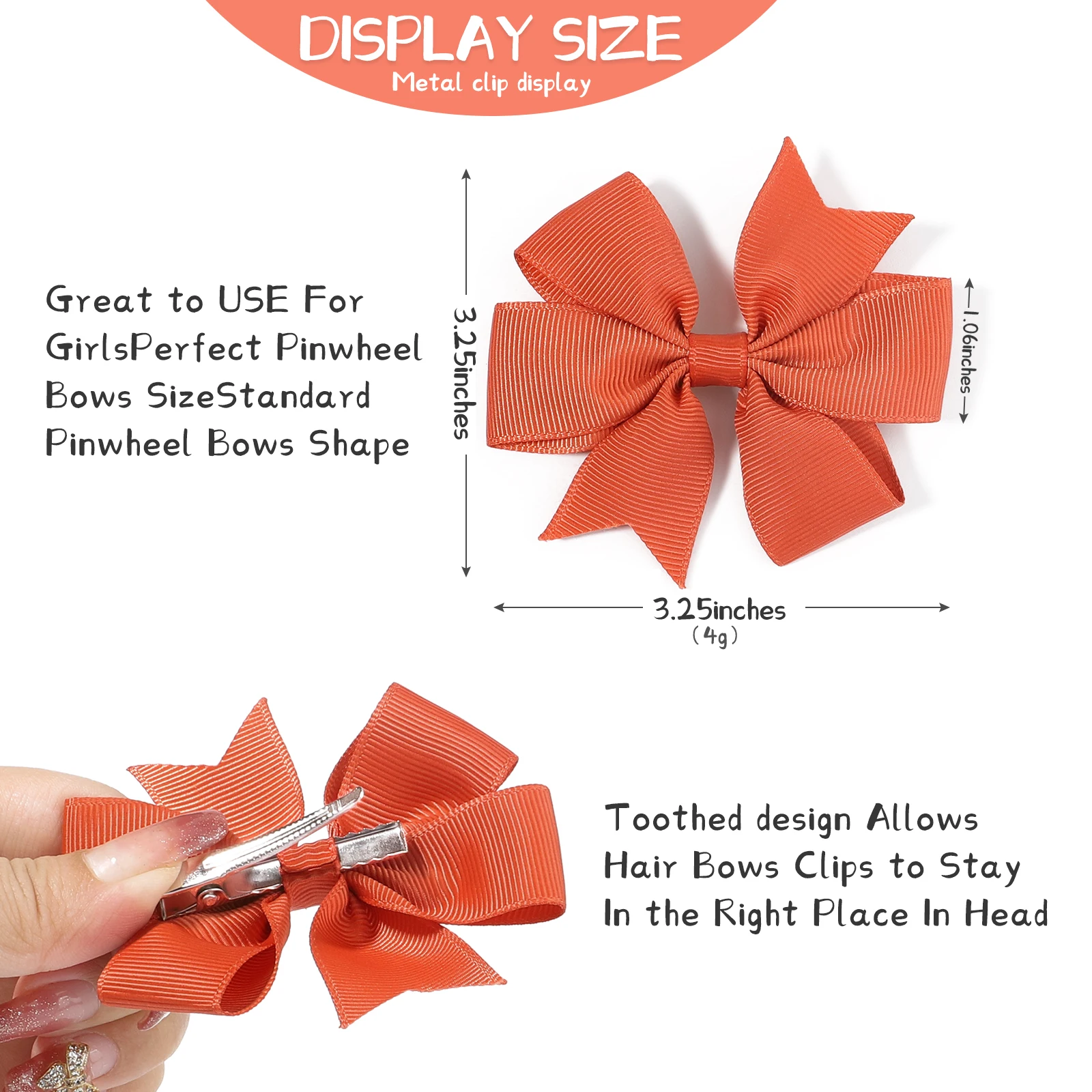 20pcs/set Sweet Random Candy Color Bow Hair Clip for Baby Girls Cute Ribbon Hairpin Kids Headwear Kids Hair Accessories Gifts 4