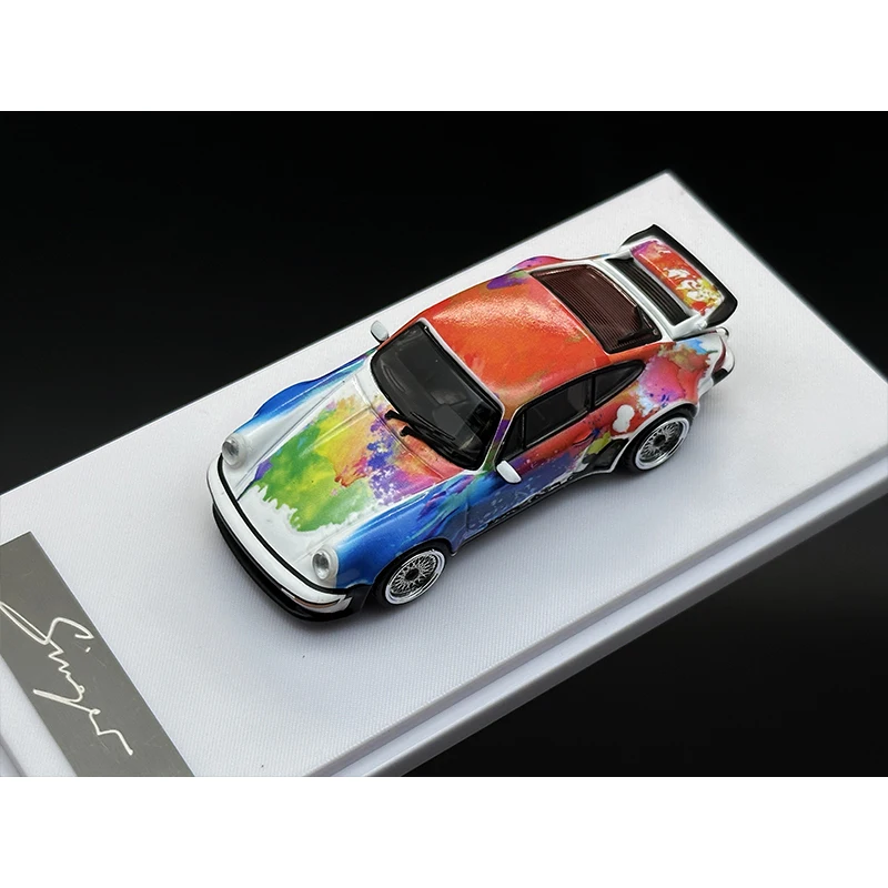 RM GP In Stock 1:64 Singer Turbo Study 930 Silver ART Openable Hood Diecast Diorama Car Model Collection 3