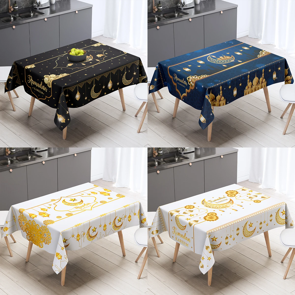 

2024 Eid Mubarak Tablecloth Ramadan Decoration Islamic Muslim Party Decor Table Ramadan Party Supplies Eid Al Adha Gift Islam