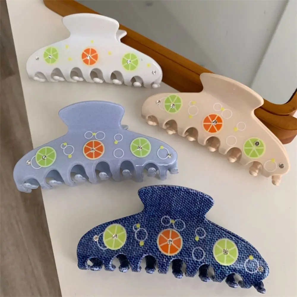 

Butterfly Crystal Hair Grab Clip Korean Style Colorful Geometry Shark Clip High Ponytail Clip Headdress Acetic Acid Hair Claw