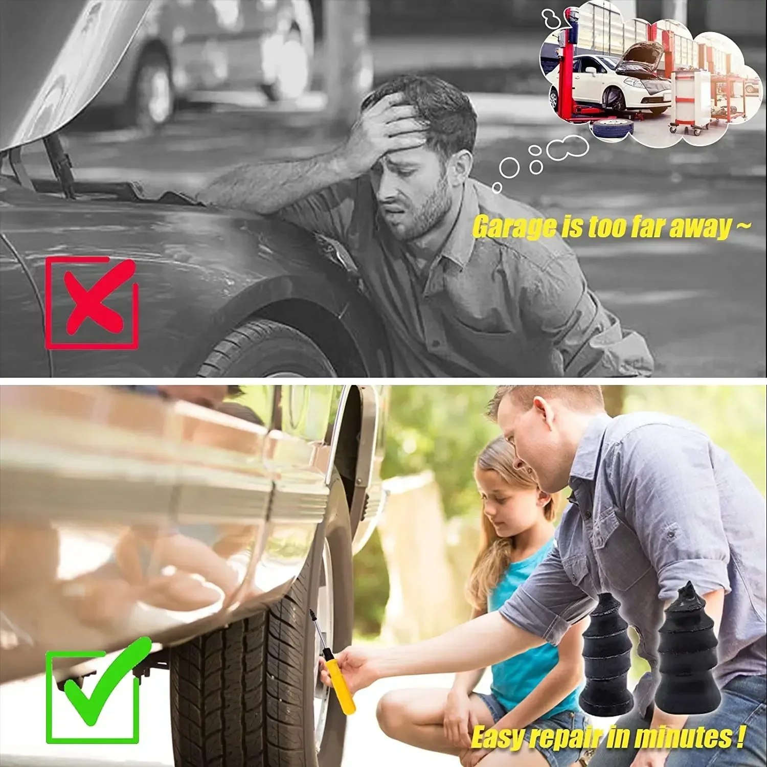 Rubber Tire Repair Nails for Cars Motorcycles Trucks