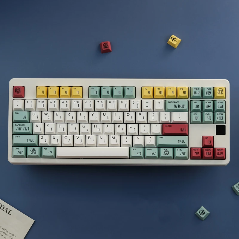 Gmk Starwar Boba Fett Teclas Pbt Dye-subbed à Prova de Luz Cereja Perfil Caps Chave 1.75u 2u Shift para 61 64 68 84 Set