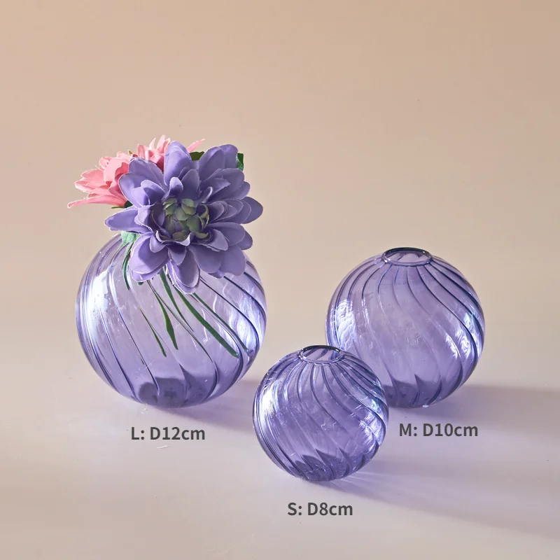 Mini Colorful Sphere Glass Bubble Vase for Flower Arrangement Cute Bud Vase Sphere Glass Art Flower Ware Home Decor 6