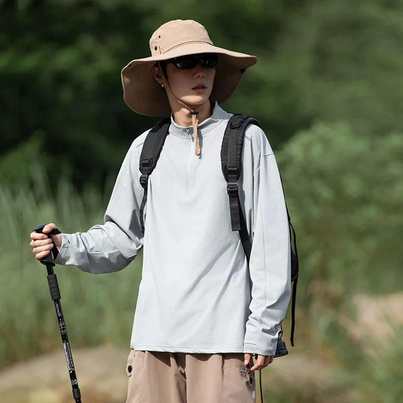 Outdoor Sports Quick Dry Long Sleeve T-Shirt Men Women Turtleneck Breathable Perspiration Lightweight Bottom Soft Mountaineering