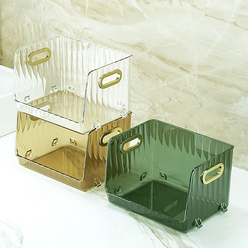 Stackable Desktop Storage Box Cosmetics Makeup Organizers Acrylic Shelf Storage Box Mask Storage Basket Organizer For Bathroom Small - 1Pcs 7 Stackable Desktop Storage Box Cosmetics Makeup Organizers Acrylic Shelf Storage Box Mask Storage Basket Organizer For Bathroom Small - 1Pcs