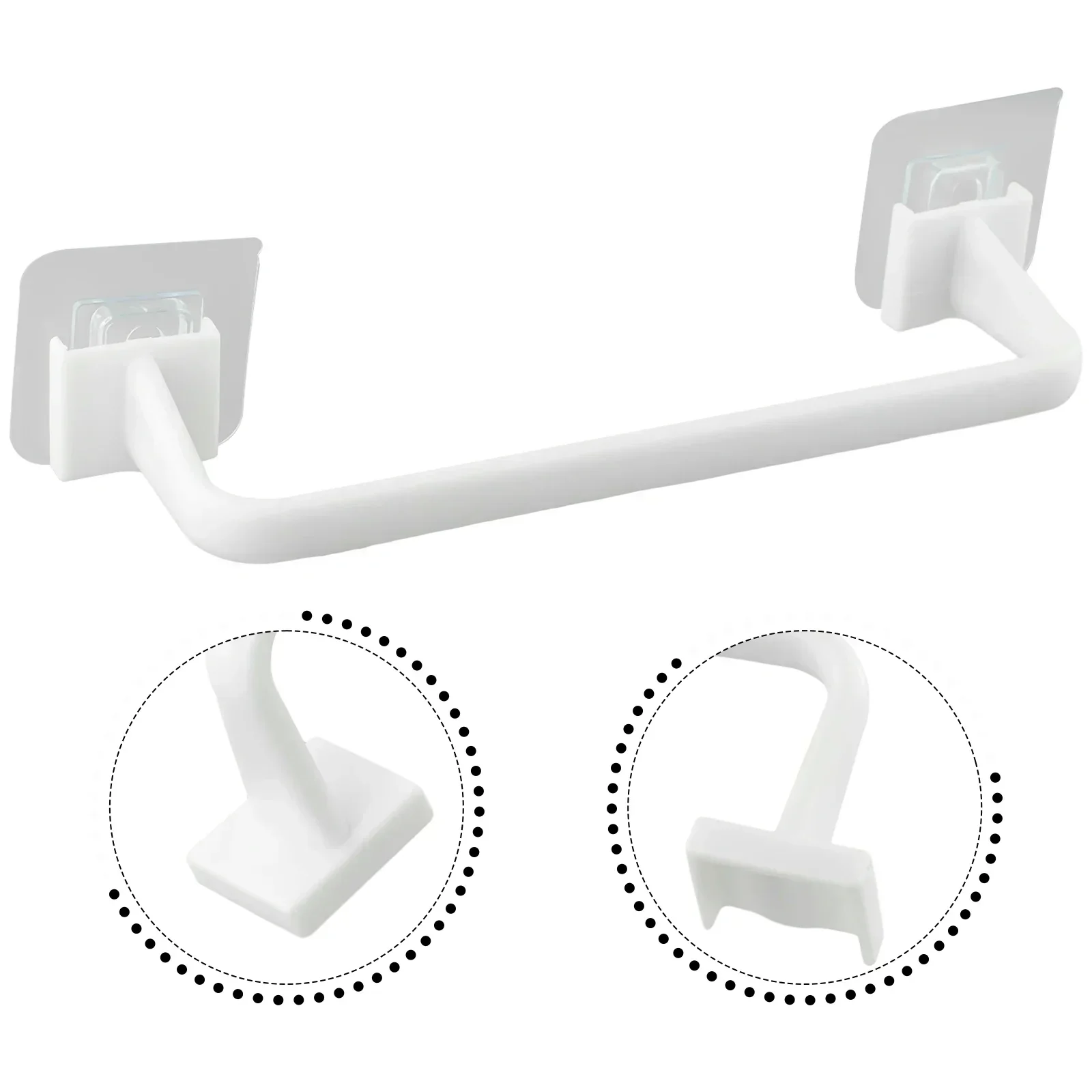 1 Pcs Towel Holder Rail Rack Towel Rod Bar Stick W/ Adhesive On Wall Shelf For Home Bathroom Decoration Accessories